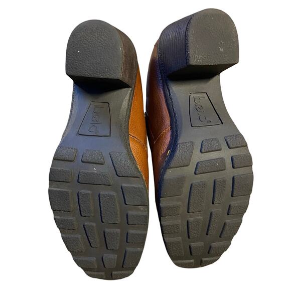 Bolo by Born Slip On Ankle Boot Sz 8 Brown Leather 2-7/8" heel Light Academic - Picture 5 of 10